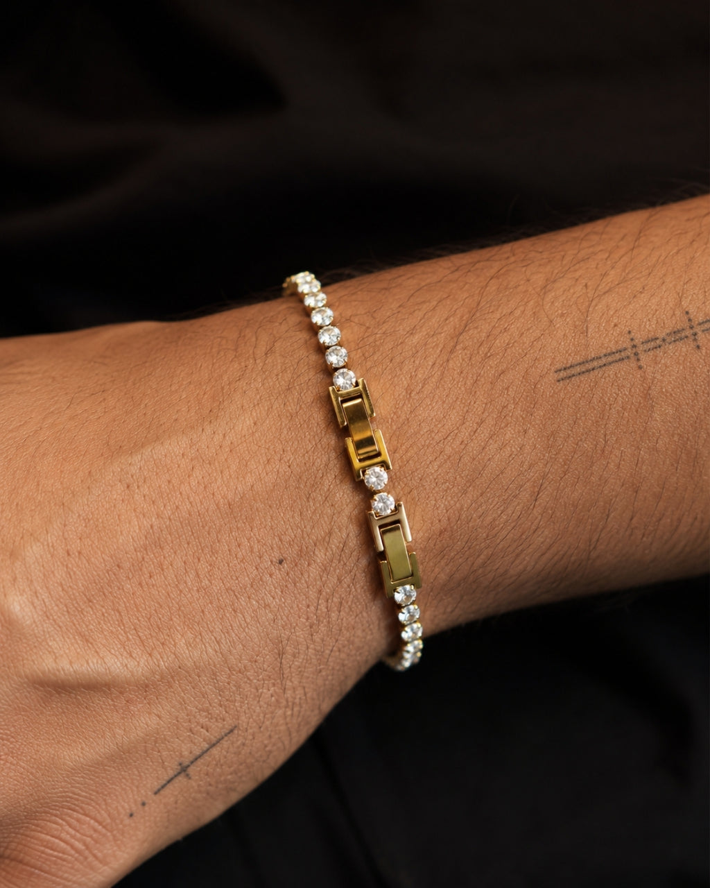 Tenis Bileklik (Gold Renk) 3mm