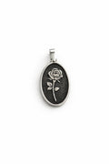925 Ayar Gümüş - Black Rose Kolye Ucu