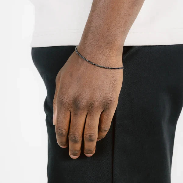 925 Sterling Silver - Black Tennis