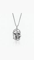 925 Ayar Gümüş - Skull helmet Kolye