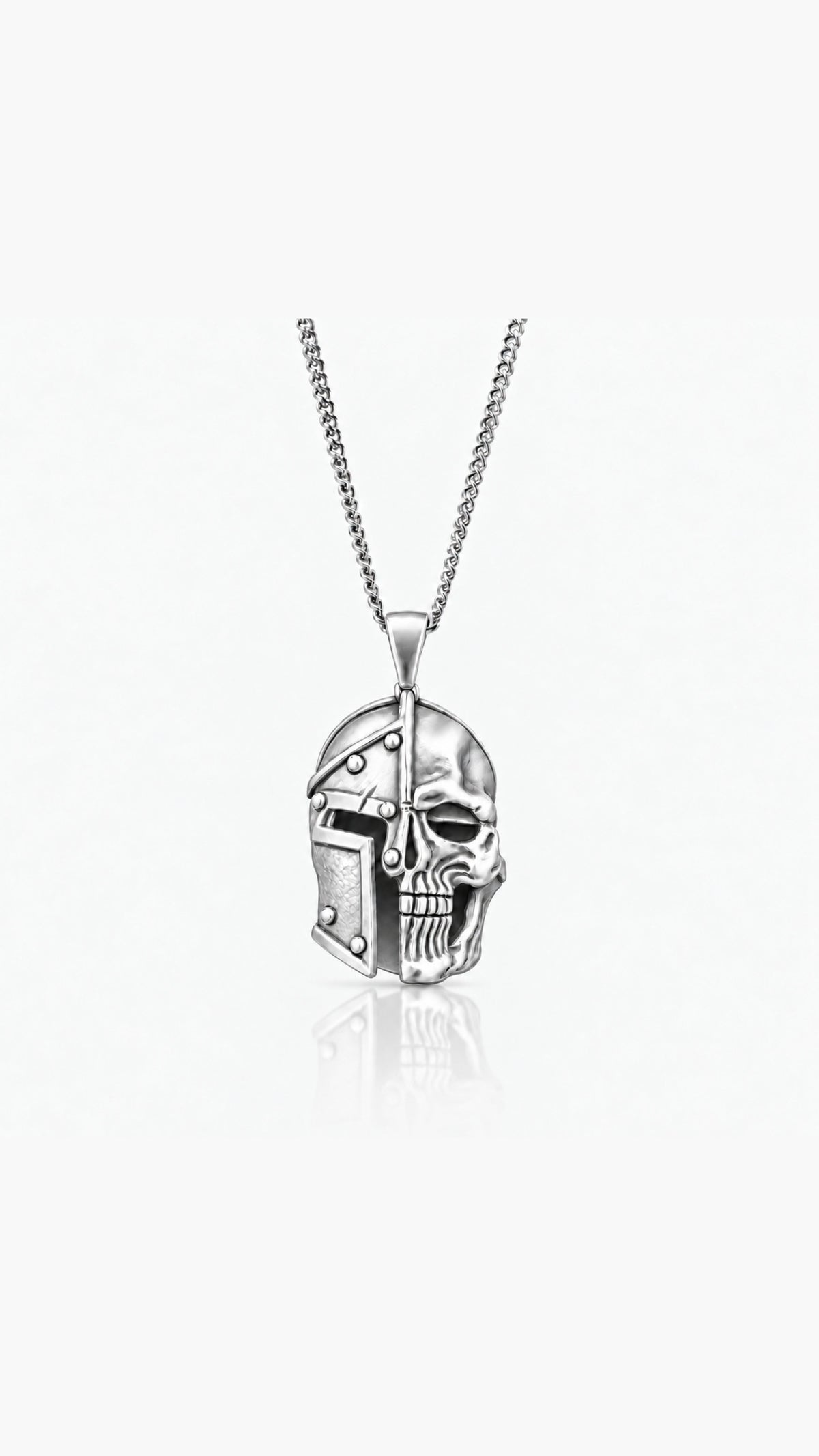 925 Ayar Gümüş - Skull helmet Kolye