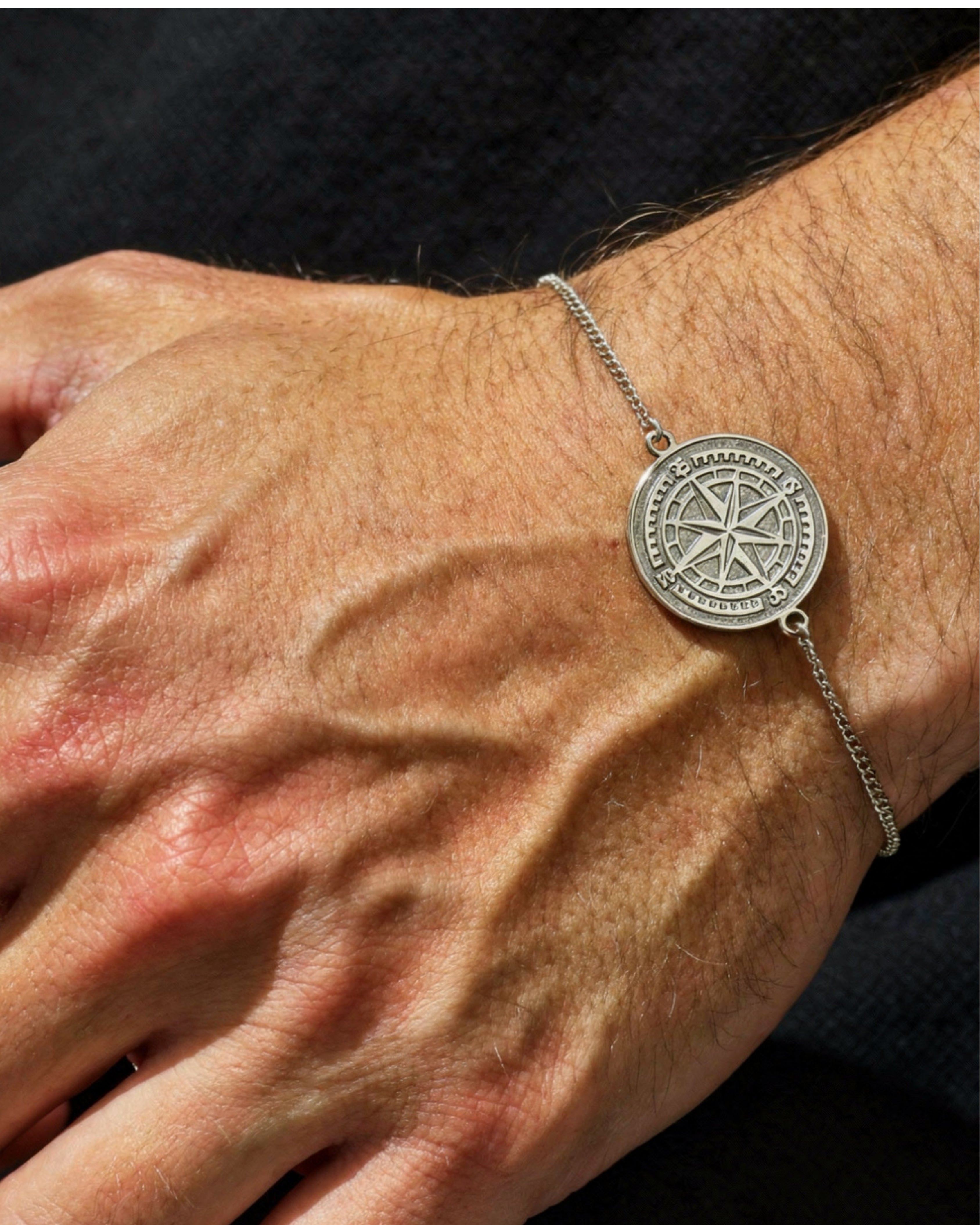 925 Sterling Silver - Compass Bracelet