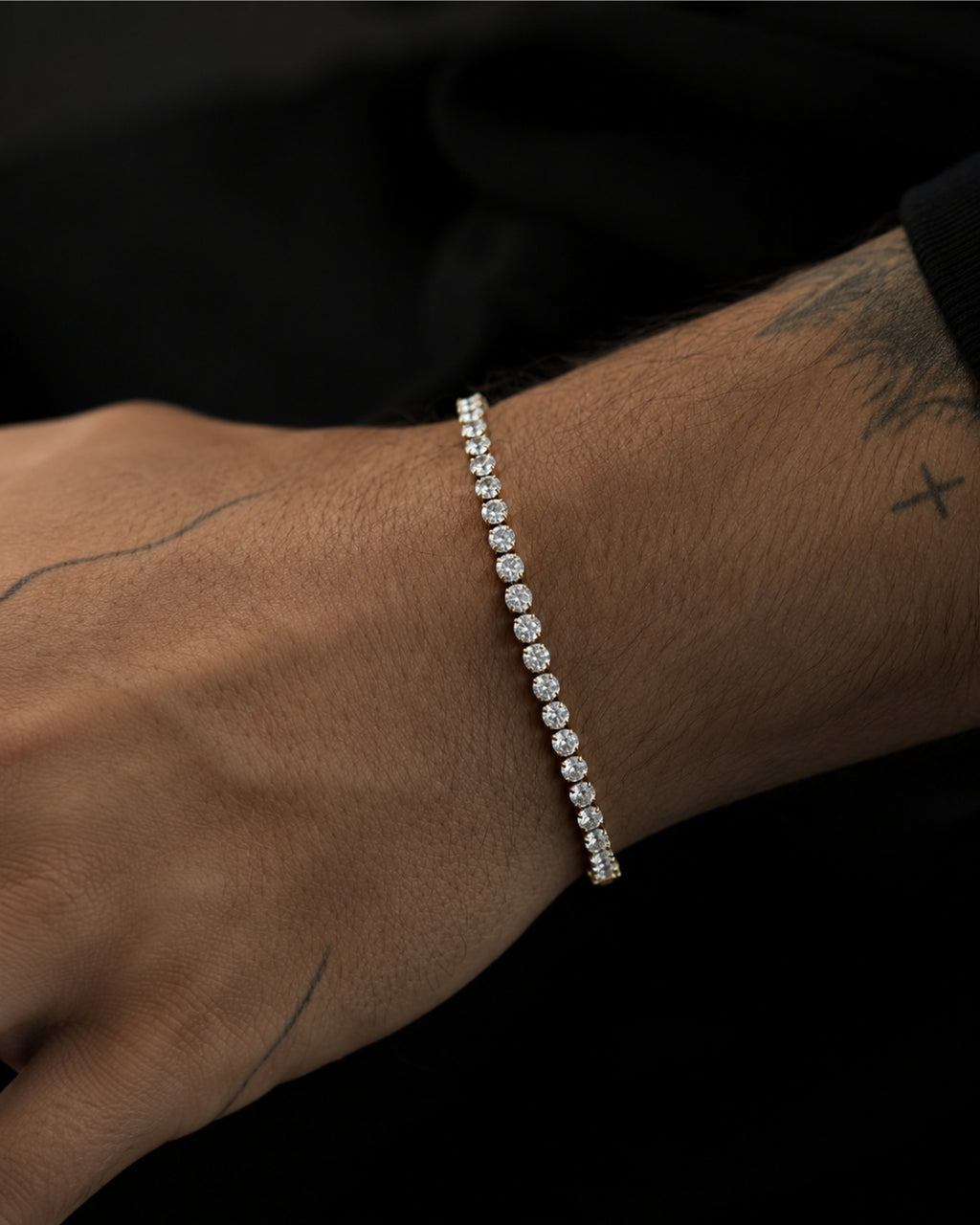 Tenis Bileklik (Gold Renk) 3mm