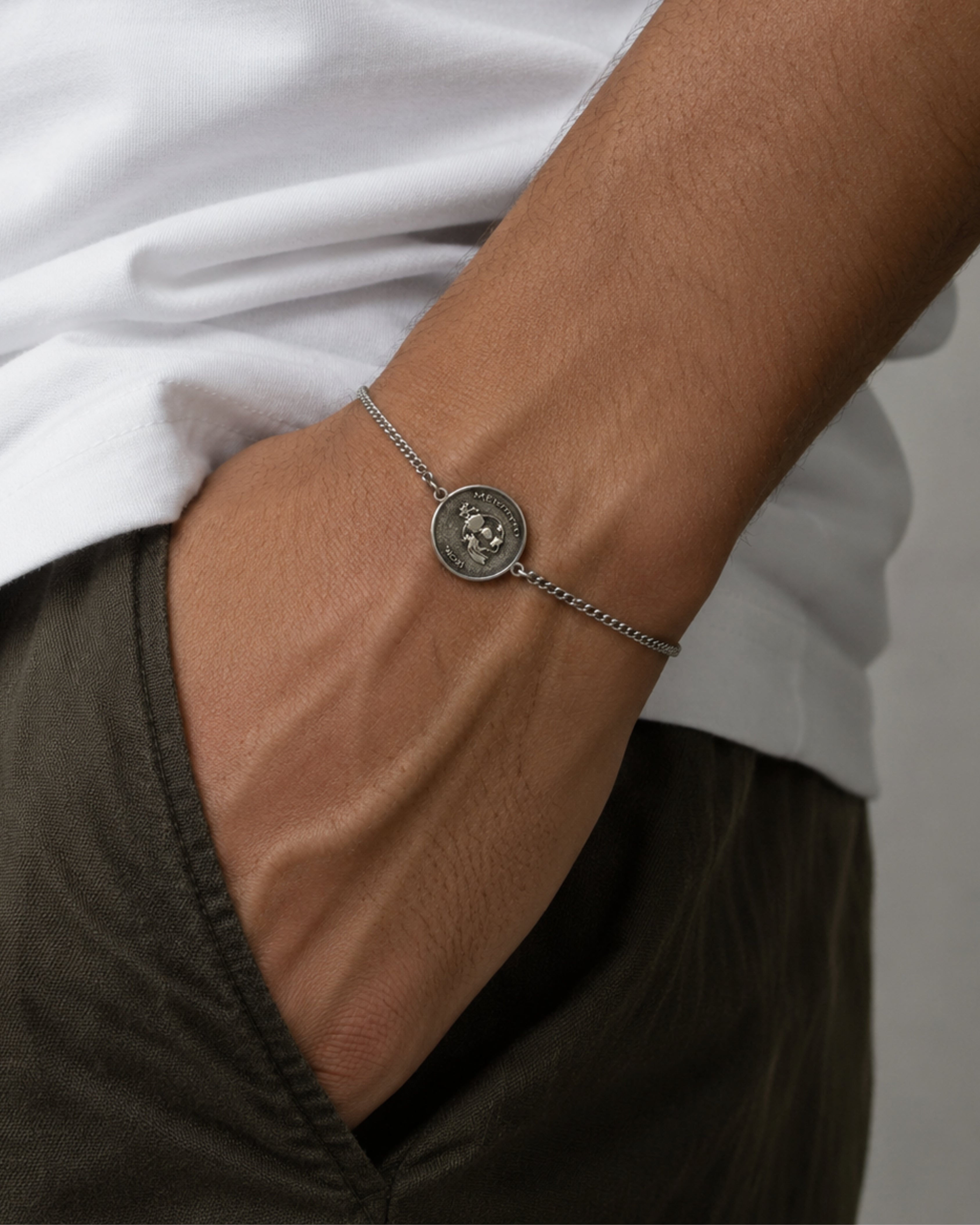 925 Sterling Silver - Memento Mori Bracelet