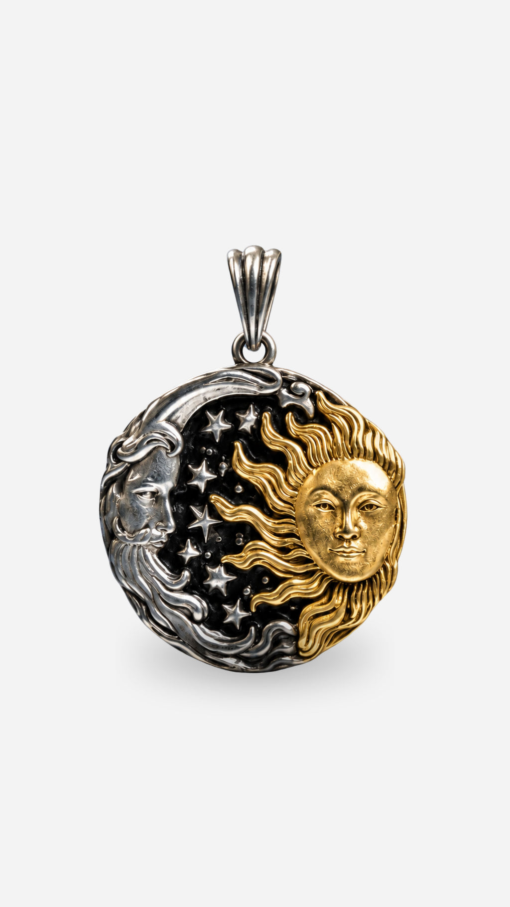 925 Ayar Gümüş - sun and moon madalyon
