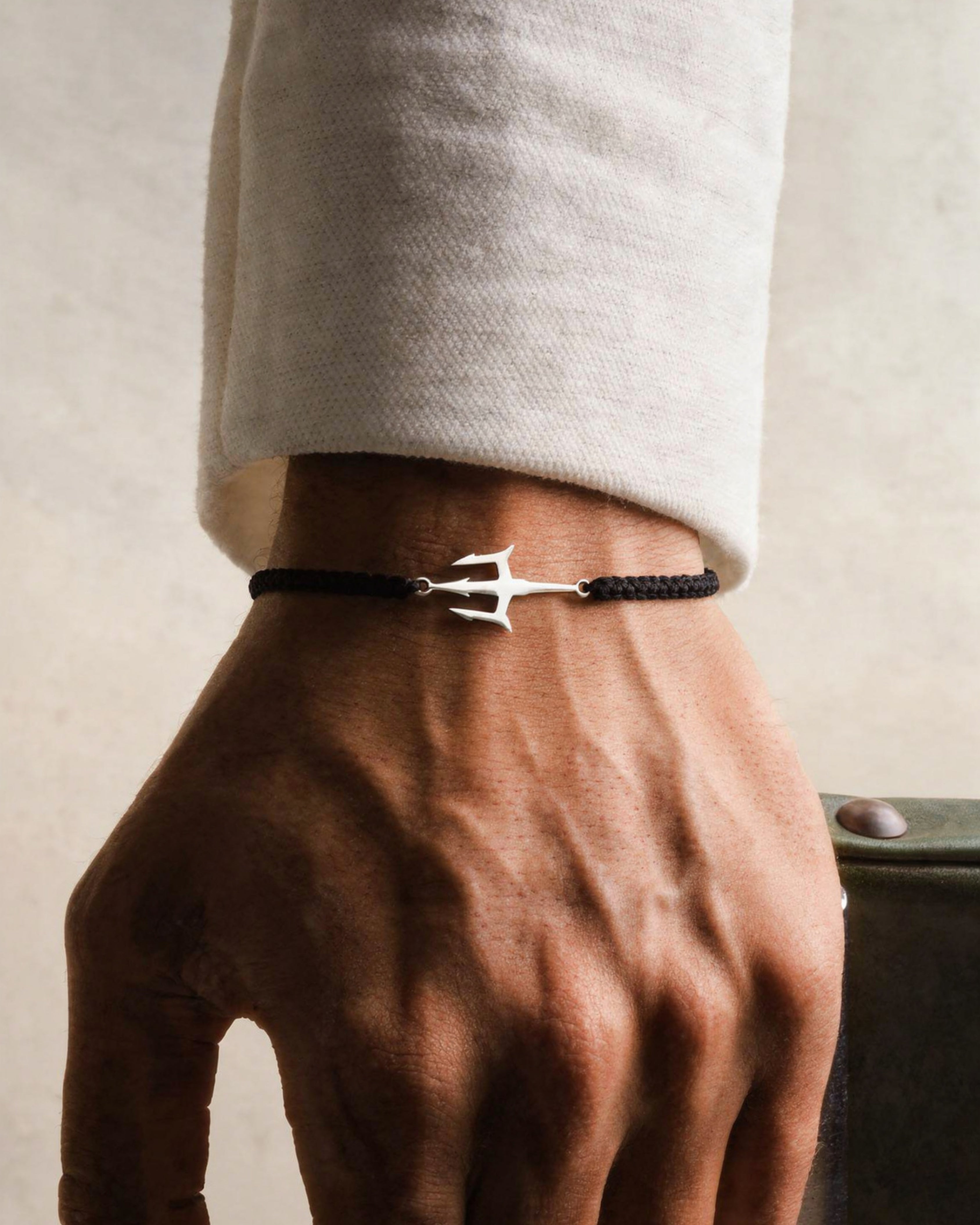 925 Sterling Silver / Cord Poseidon Bracelet