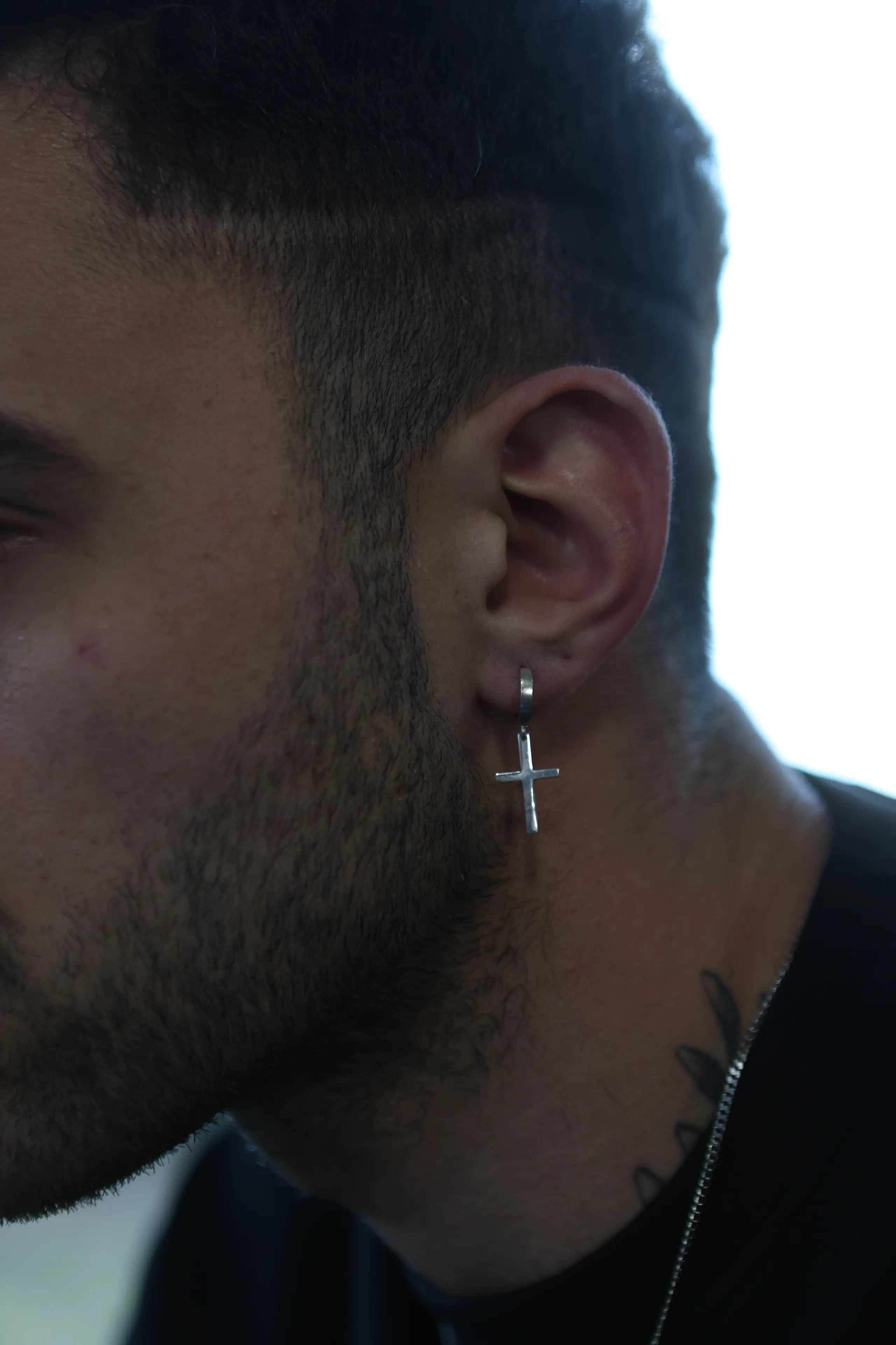 925 Ayar Gümüş - Cross Küpe