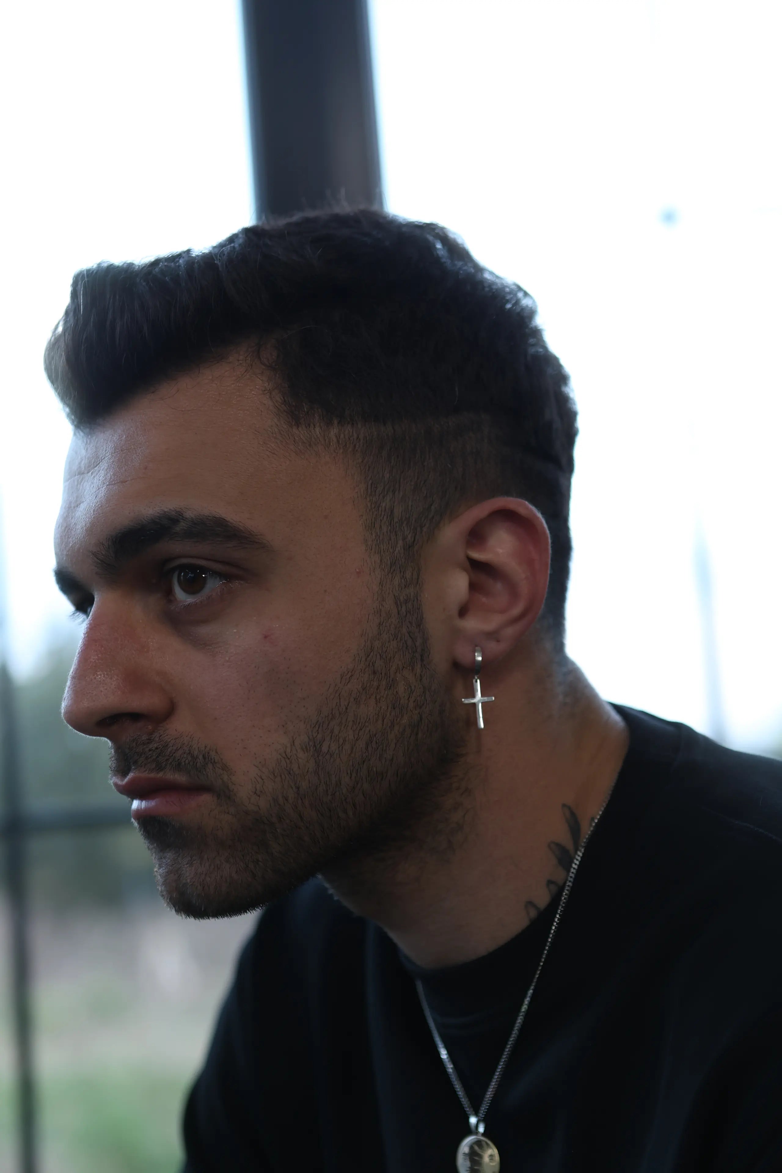 925 Ayar Gümüş - Cross Küpe