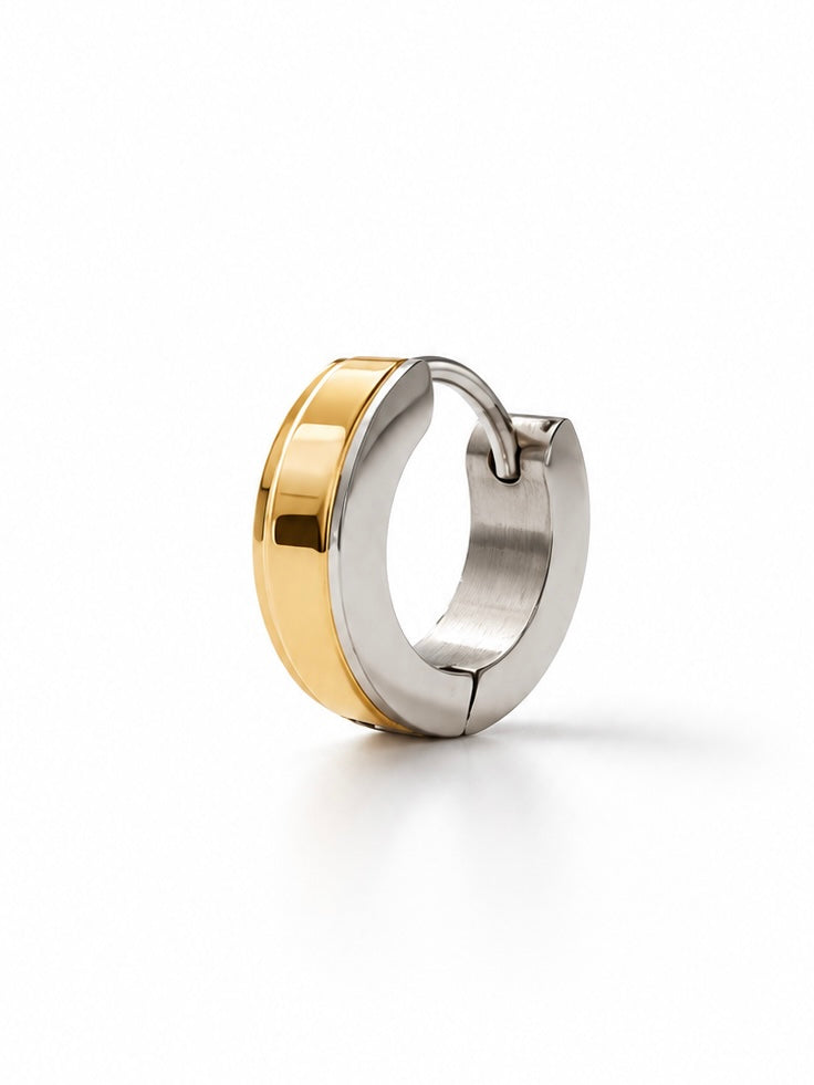 Gold-Silver Halka Küpe