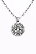 925 Sterling Silver - Poseidon Trident Medallion Necklace