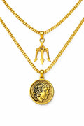 925 Ayar Gümüş -Poseidon Alexander Greek Set Kolye
