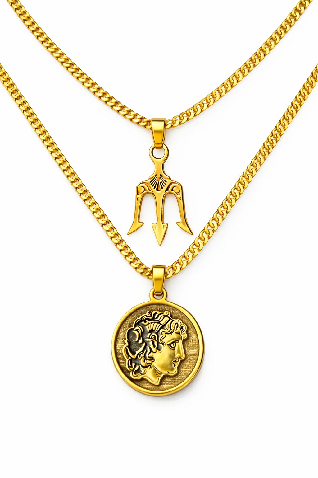 925 Ayar Gümüş -Poseidon Alexander Greek Set Kolye