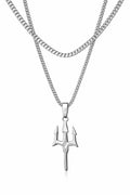 925 Ayar Gümüş - İkili Poseidon Set Kolye