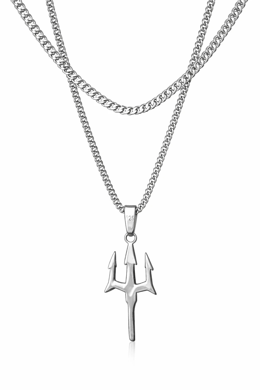 925 Ayar Gümüş - İkili Poseidon Set Kolye