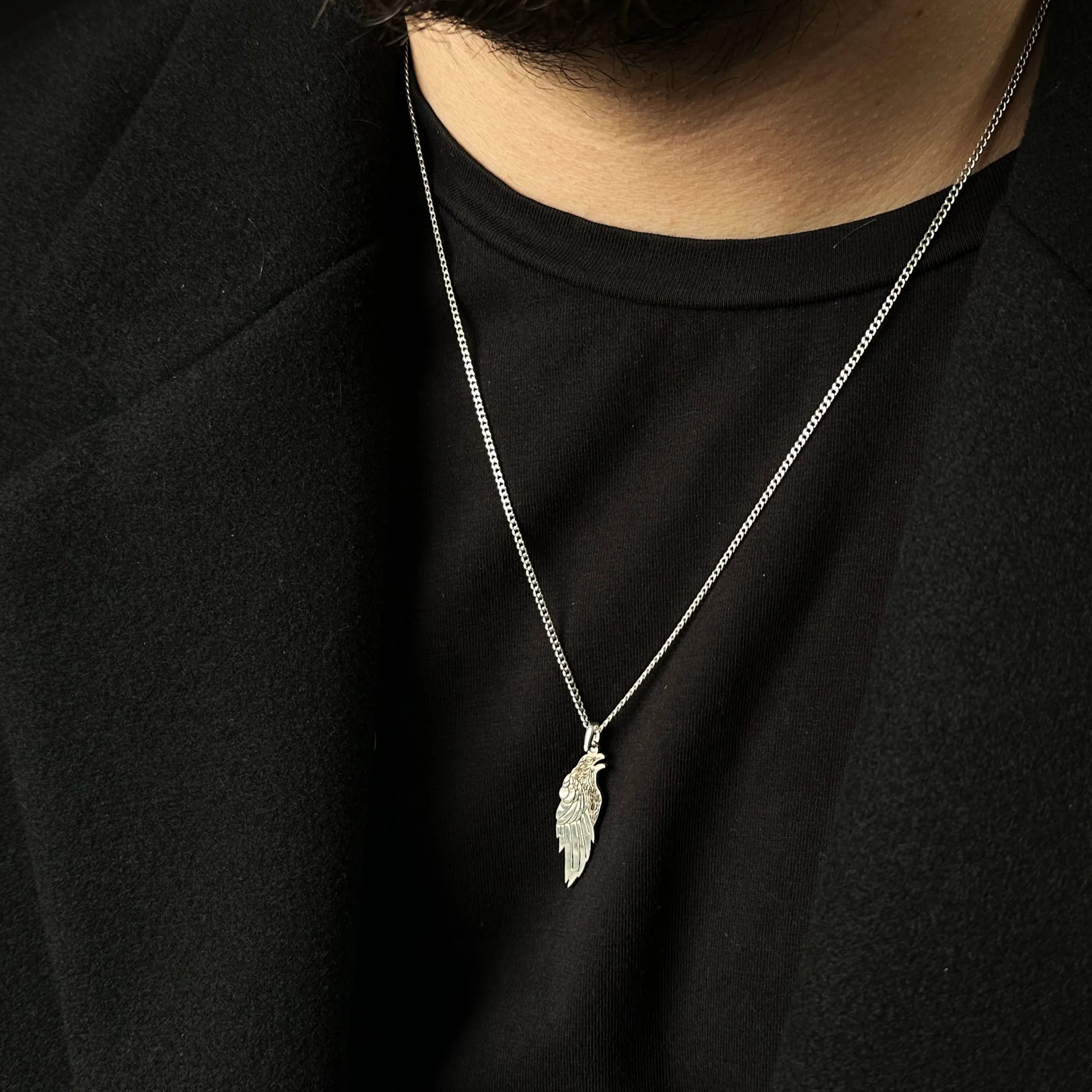 925 Sterling Silver - Crow Necklace