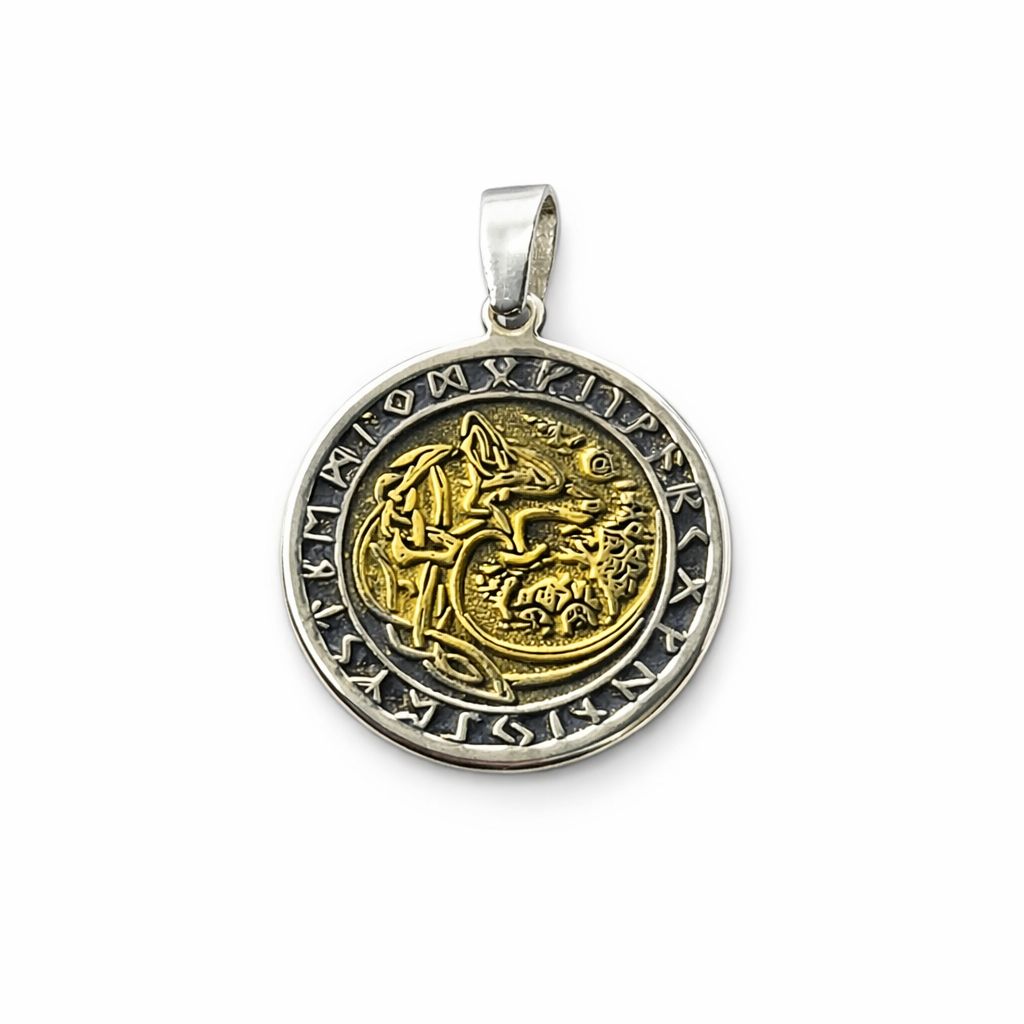 925 Ayar Gümüş - Viking Fenrir Kolye Ucu