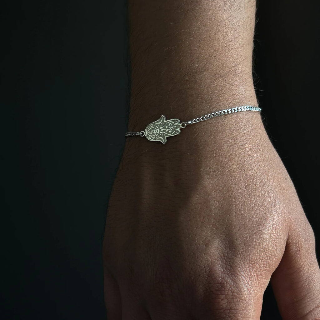 925 Ayar Gümüş - Hamsa Bileklik