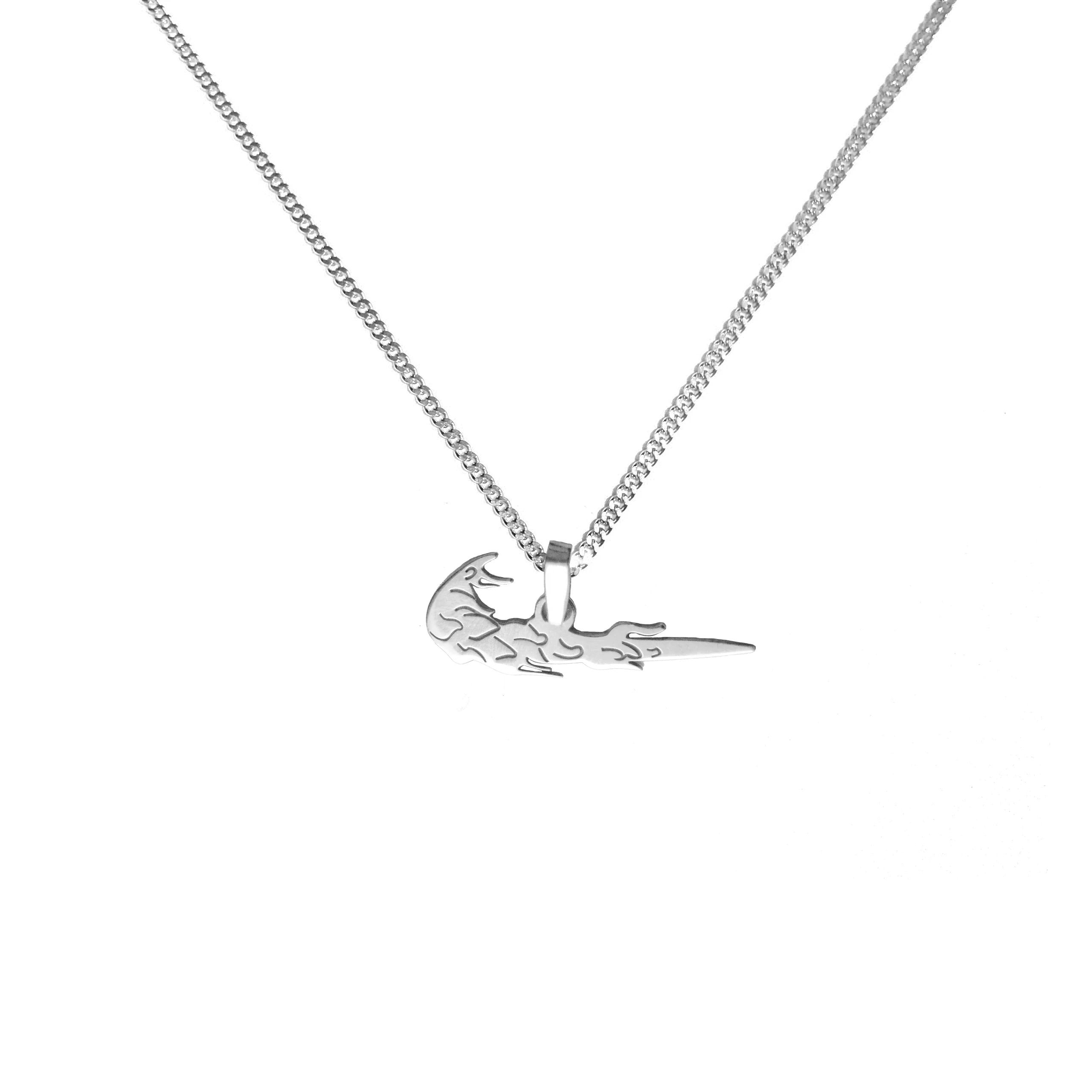 925 Sterling Silver - Nke Flame Necklace