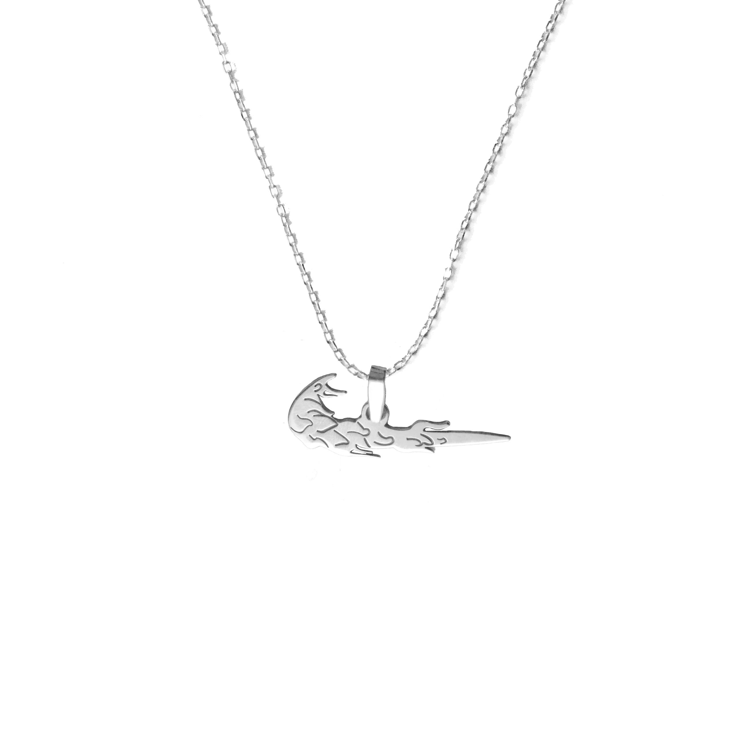 925 Sterling Silver - Nke Flame Necklace