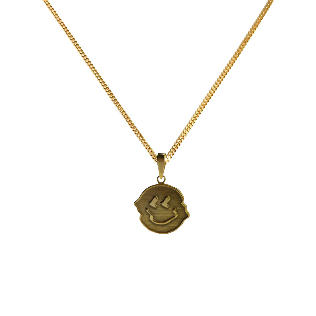 925 Sterling Silver - Inorganic Smiley Necklace