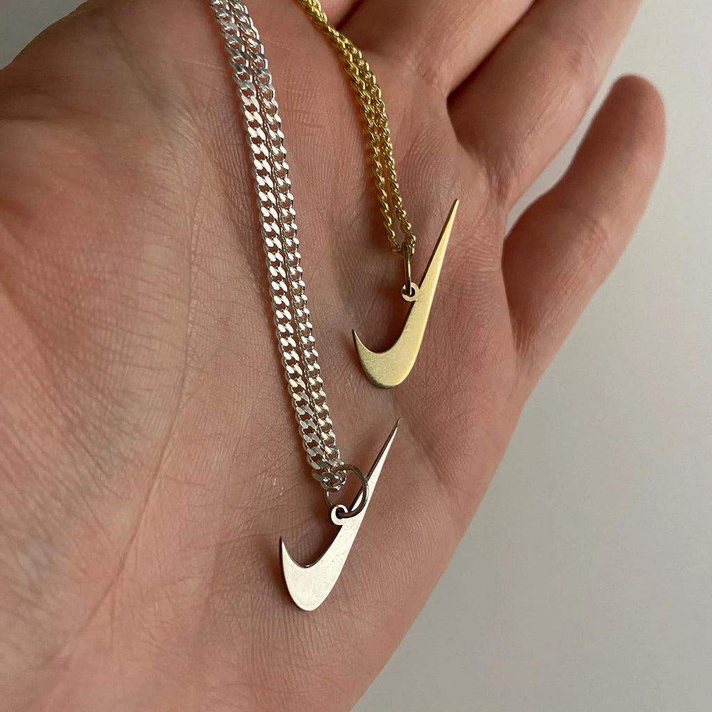 925 Sterling Silver - Nike Swoosh Necklace