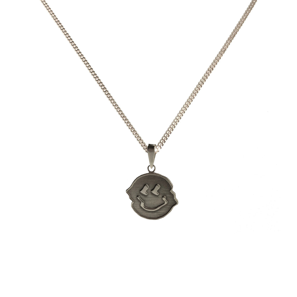 925 Sterling Silver - Inorganic Smiley Necklace
