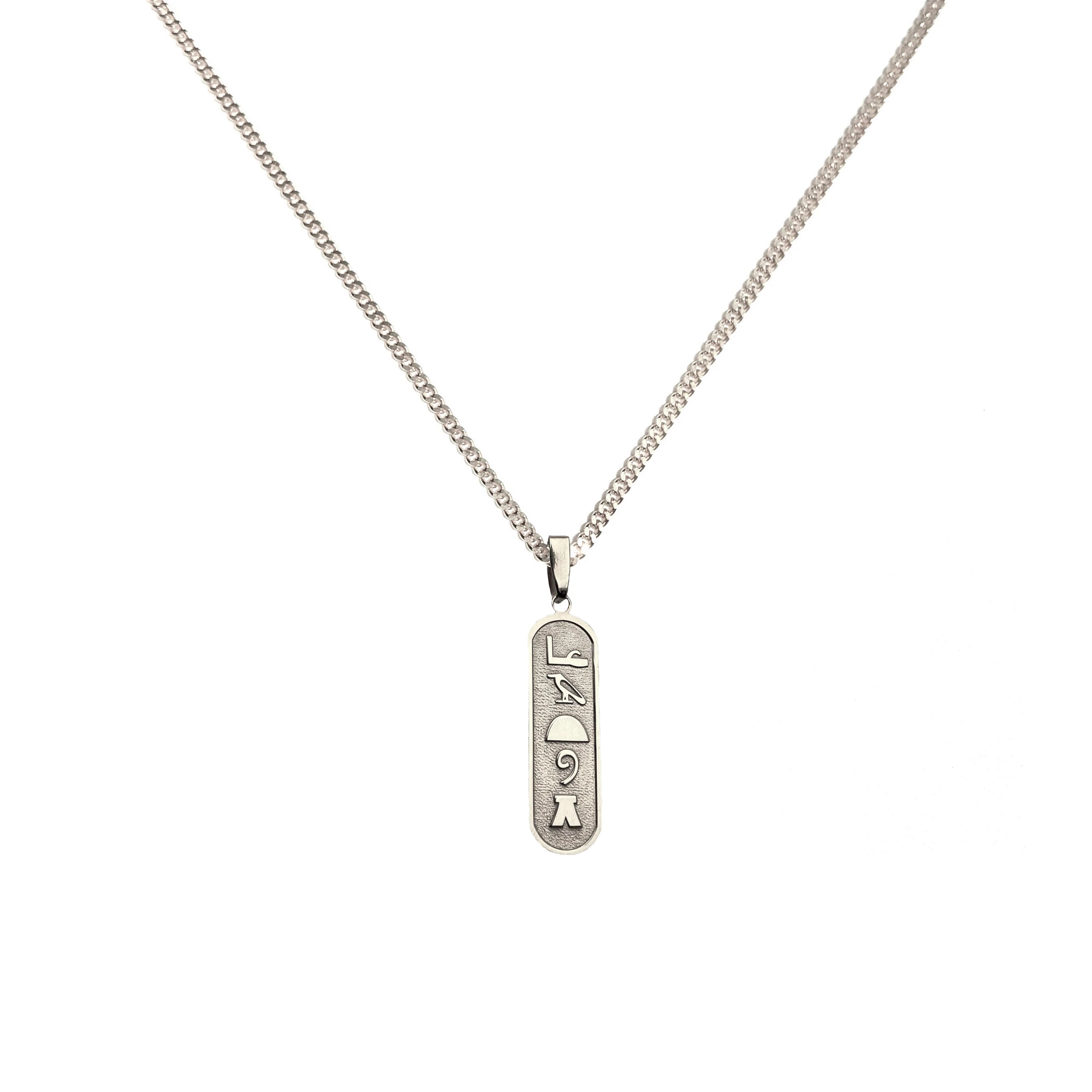 925 Sterling Silver - Egyptian Alphabet Name Necklace