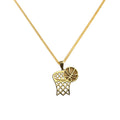 925 Sterling Silver - Basketball Necklace