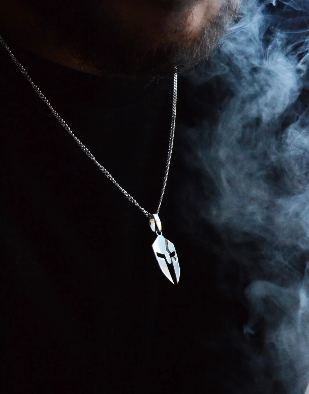 925 Sterling Silver - Spartan Helmet Necklace
