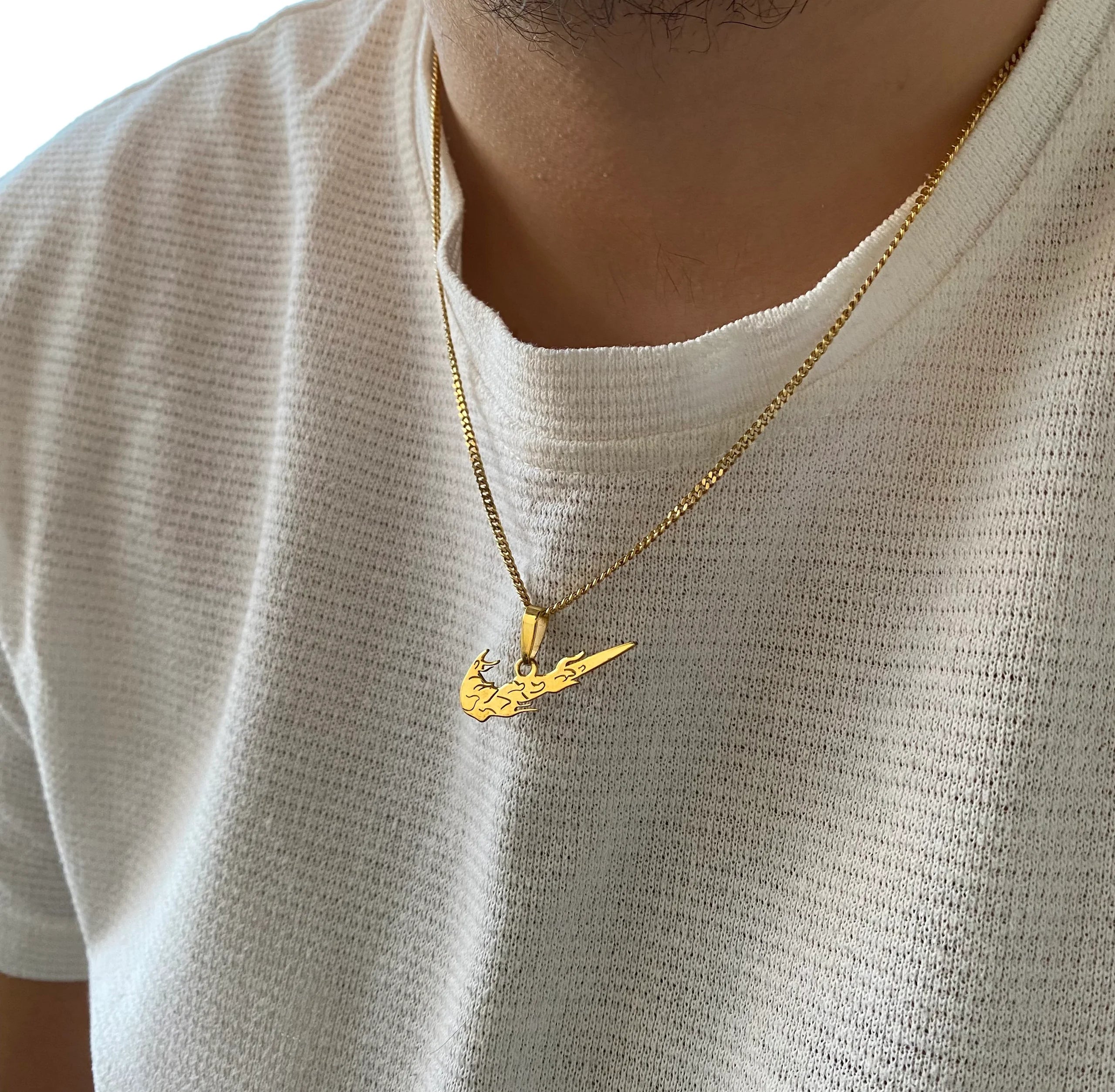 925 Sterling Silver - Nke Flame Necklace