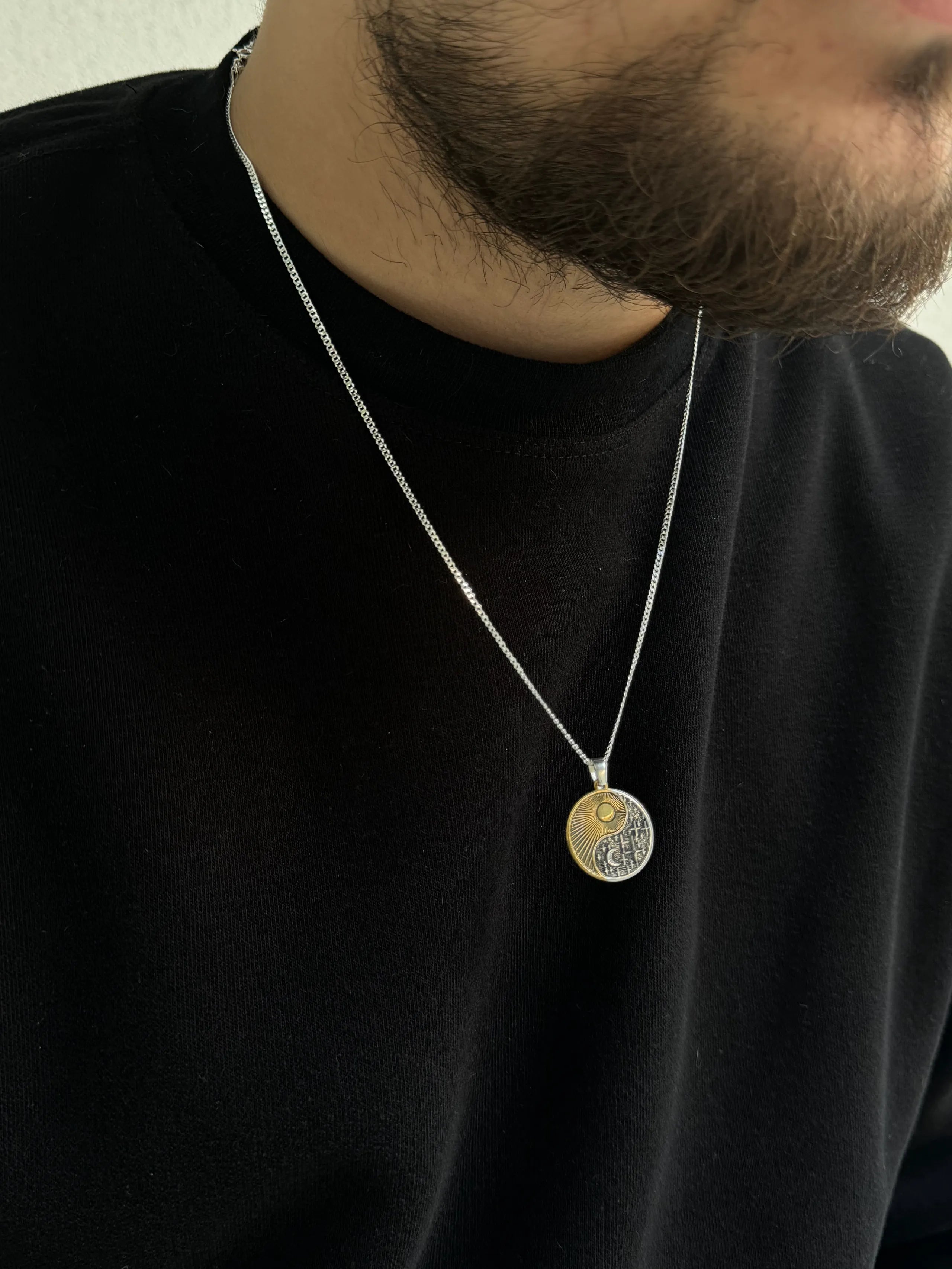 925 Ayar Gümüş - Ying Yang Sun Kolye