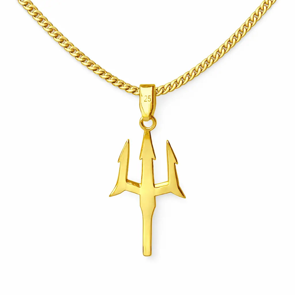 925 Sterling Silver - Poseidon's Trident Necklace