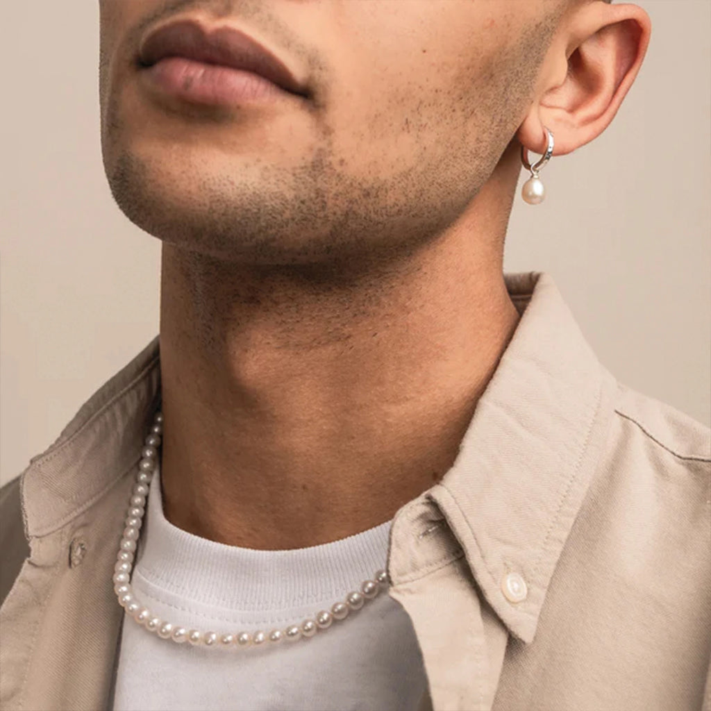Men's White Freshwater Pearl Necklace