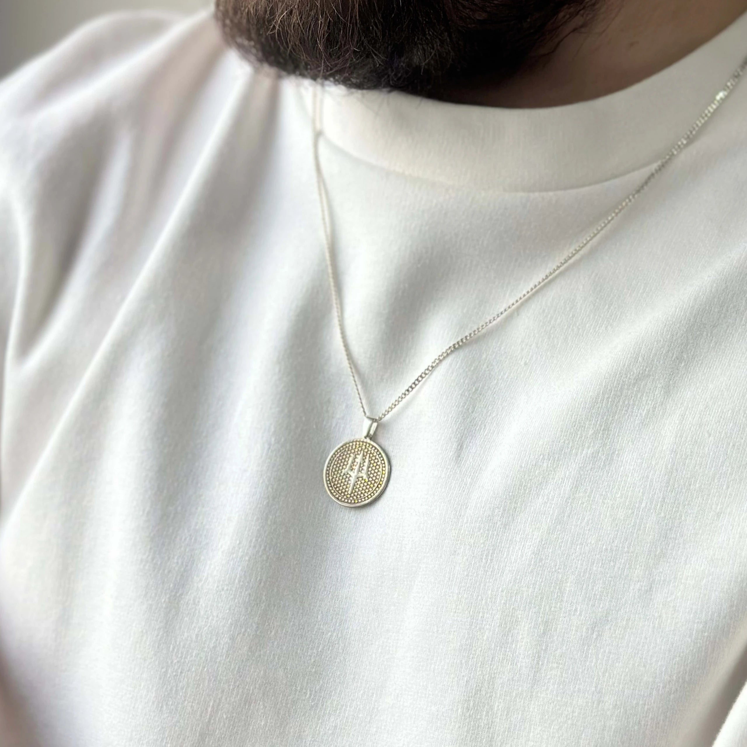 925 Sterling Silver - Poseidon Trident Medallion Necklace