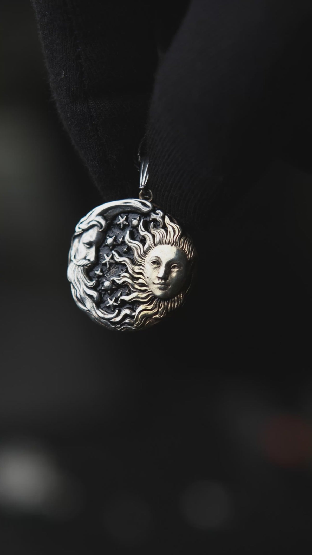 925 Ayar Gümüş - sun and moon madalyon