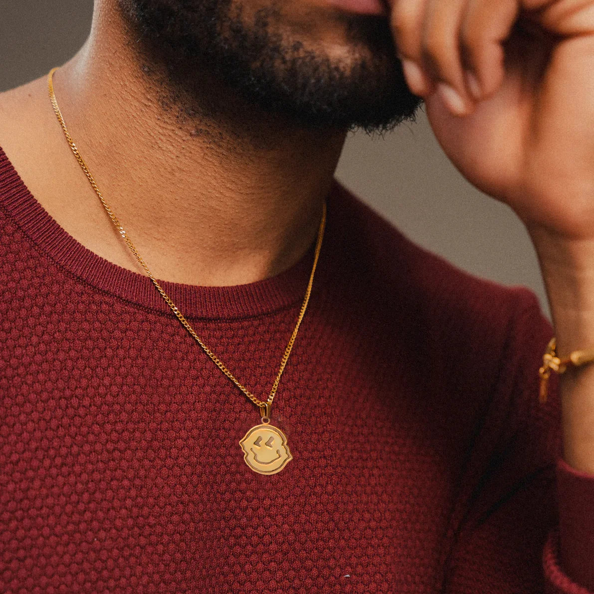 925 Sterling Silver - Smiley D. Necklace