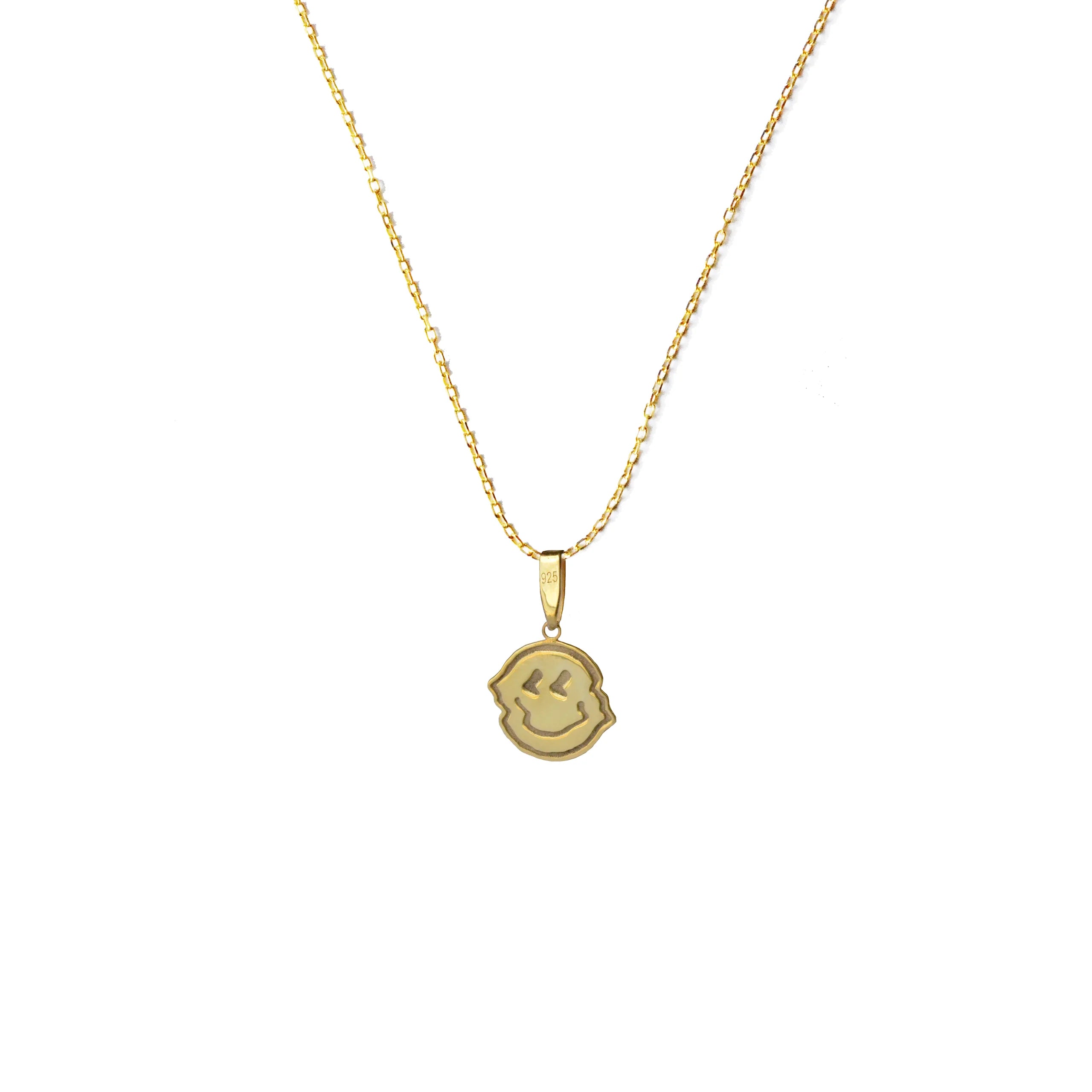 925 Sterling Silver - Smiley D. Necklace