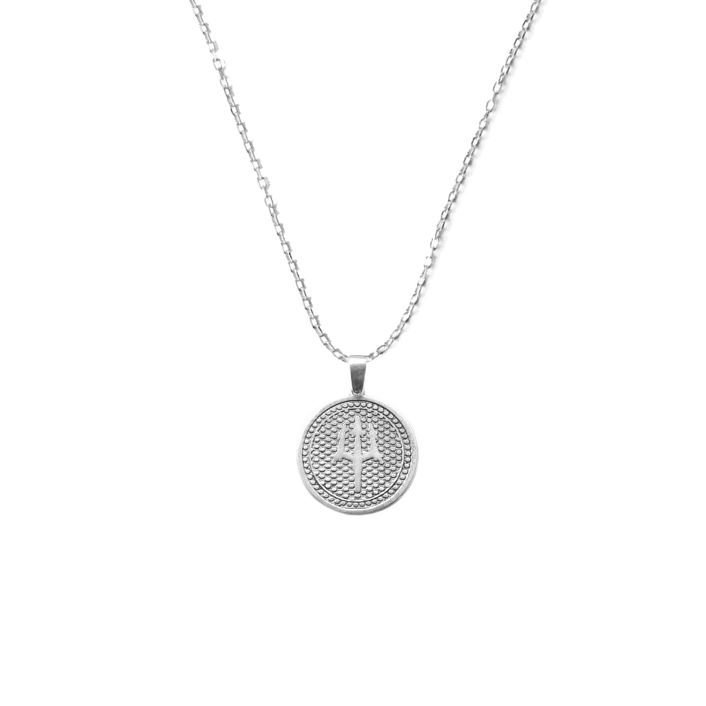925 Sterling Silver - Poseidon Trident Medallion Necklace