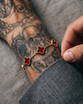 925 Sterling Silver - Clover Red Bracelet